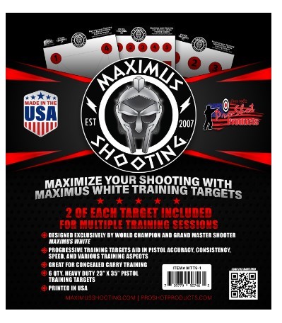 PROSHOT MAXIMUS WHITE PISTOL TRAINING TARGET SET MTTS-1 - Taurus Savings